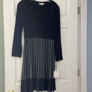 calvin klein blac and gray dress